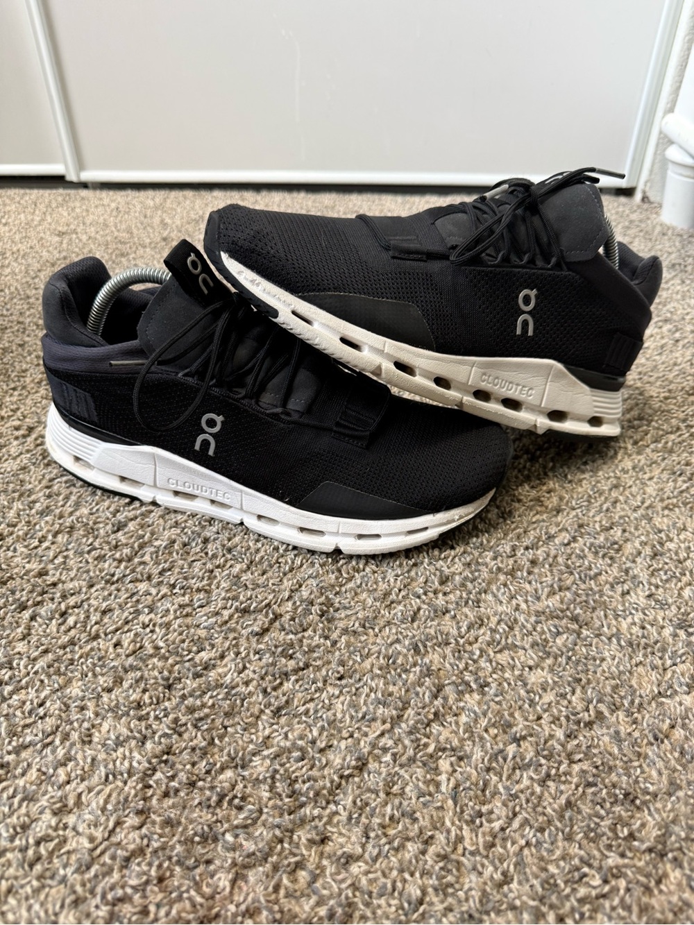 On Running Black and White Men's Cloudtec Sneakers